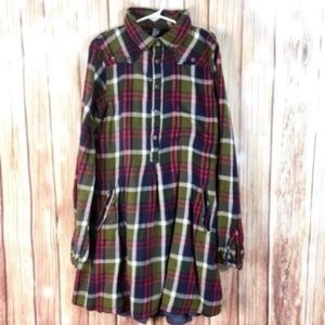 ZARA KIDS Girls Size 11-12 Y Dress Plaid Cotton